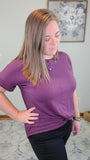 Evelyn - Knot Front Top in Eggplant