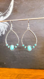 A Little Twist Earrings - Silver and Turquoise Stone