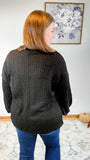 Lucy - Pursuit of Comfort Black Cable Knit Sweater