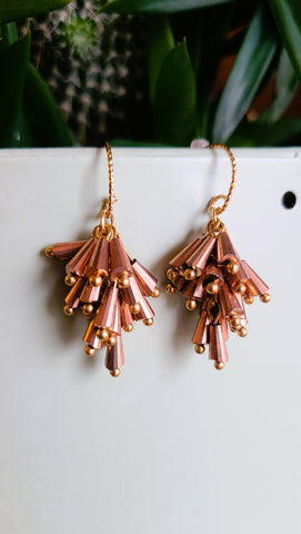 Special Collection Beaded Earrings - Gold & Rose Gold