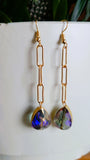 Chill with Me Dangle Earrings in Gold & Green