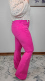 Regina - Judy Blue High Waist Pink Cut Hem Flare Jeans