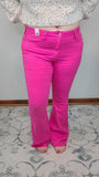 Regina - Judy Blue High Waist Pink Cut Hem Flare Jeans
